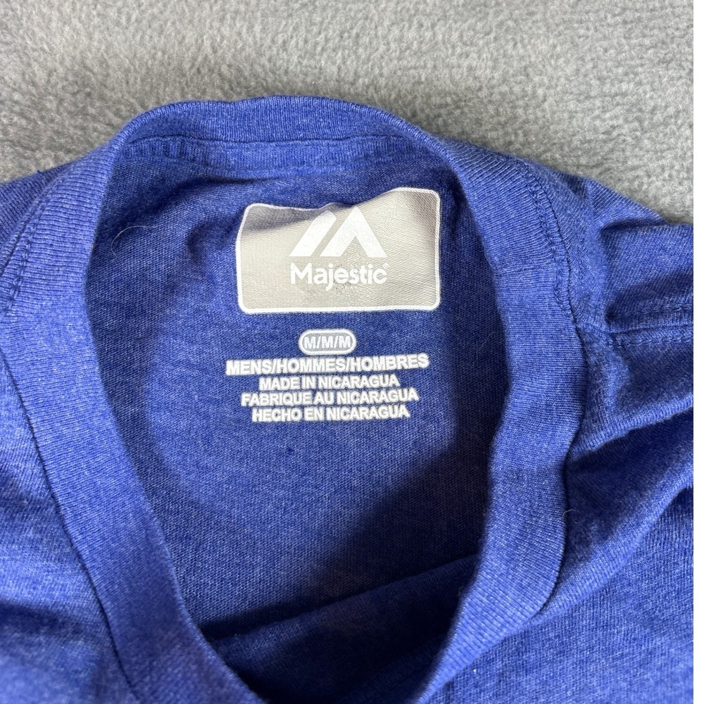 Majestic Los Angeles Dodgers Mens Blue Heather Graphic T-Shirt Size Medium MLB - Picture 3 of 5
